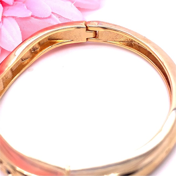 Gold Bangle with Black Accents - Picture 7 of 7